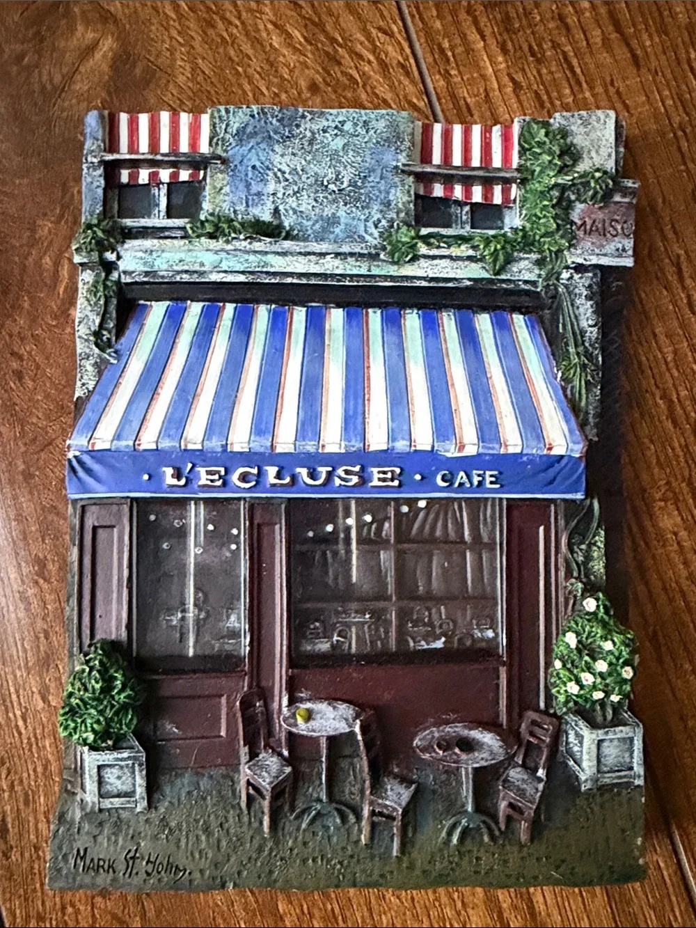 Set of 6 European Café Wall Plaques 3D